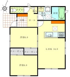 新倉ＫＡＺＵ貸家　Ｃの物件間取画像